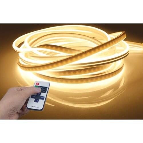 1/2/3/4/5M EU/US plug Adapter Powered LED cabinet light With RF Remote Control Dimmable Kitchen lamp For closet Wardrobe Decor