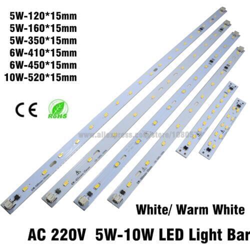20pcs 220v 5730 led light Bar, 5w 6w 8w 10w 220v rectangle led strip pcb integrated ic driver easy use and excellent quality