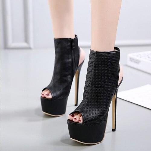 2021 Fashion Women Sandals Pumps Shoes Peep Toe Cut-outs Shoes Sexy High Heels Gladiator Sandals Women Plus Size 35-40