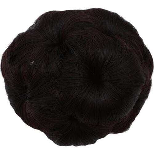 Women Natural Curly Chignon Clip In Plastic Comb Elastic Bride Donut Bun Synthetic Hairpieces High Temperature Fiber Hair 1PC