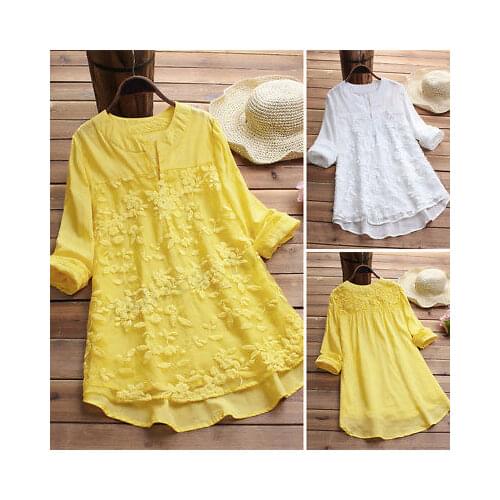 Embroidered Dress T Shirt Dress Oversized Yellow White Women Summer Lace Vestidos Mujer Robe Blanche Plus Size Xxxl Xxxxl Xxxxxl