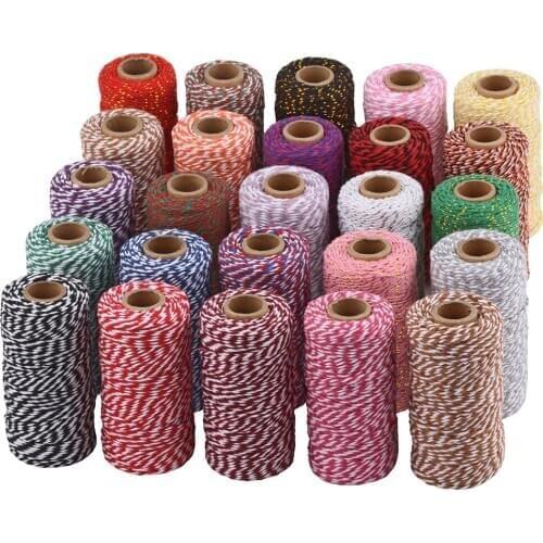 10 Rolls 100 Meters/roll 2mm Cotton Baker Twine Rope Cord Christmas Wedding Decoration Gift Packaging Rustic Country Craft