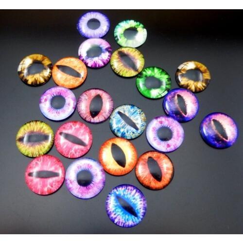 20pcs/lot 15mm Mixed Style Dragon Eyes Round time gem cover Glass Cabochon Dome Jewelry Finding Cameo Pendant SettingsGR-236-15