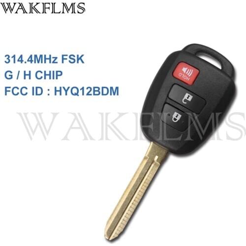 3btn Remote Car Key 314.4MHz For Toyota Prius C Prius V RAV4 2013-2017 with G H CHIP HYQ12BDM