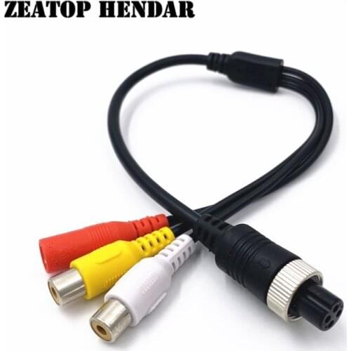 40Pcs M12 4Pin Aviation Female Plug to 2 RCA + DC Female Extension Cable Adapter for CCTV Camera Security DVR Microphone Wire