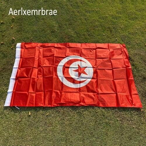 Free shipping aerlxemrbrae flag Tunisia Flag NEW 90x150cm Tunisian Flag 100% Polyester 3x5ft Flag of Tunisia