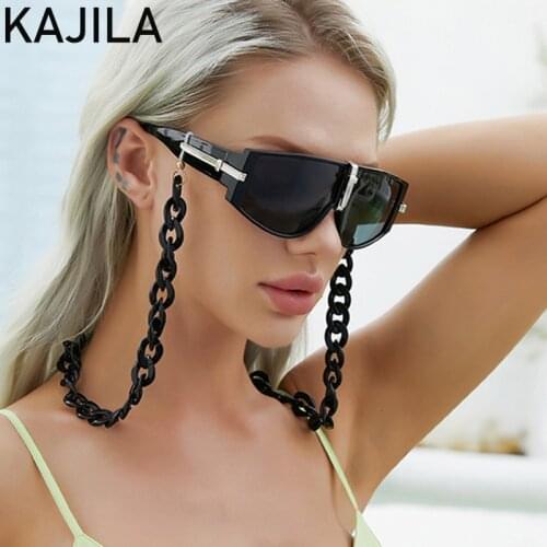 Oversized Square Sunglasses Women 2021 Luxury Brand Vintage Ladies Sun Glasses For Female With The Chain Big Frame Sunglass