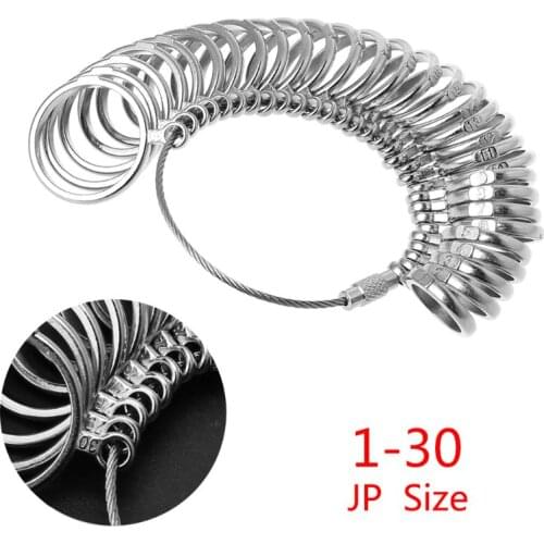 EU/JP/KR/UK Useful Standard Jewelry Measuring Tool Rings Size Metal Finger Ring Sizer Measure Gauge
