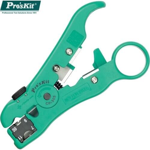 Original ProsKit CP-505 3 in 1 Universal Stripping Tool UTP/STP RG-59/6/7/11 Multifunctional Crimping Stripper