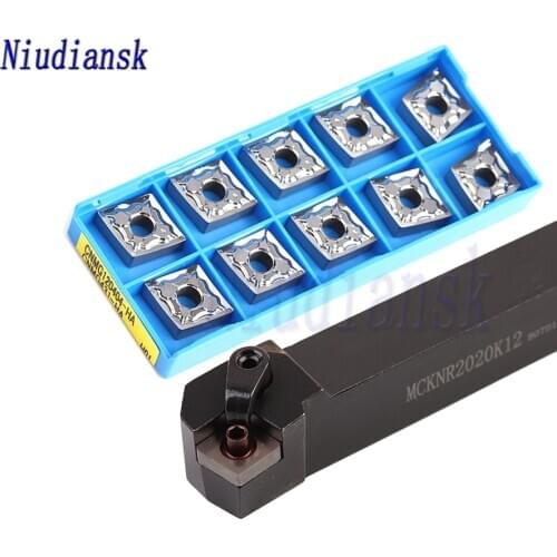 10pcs CNMG1204 Carbide Inserts 1pc MCKNR1616H12 MCKNR2020K12 External Turning Tool Arbor MCKNR2525M12 MCKNL CNC Lathe Tools Suit