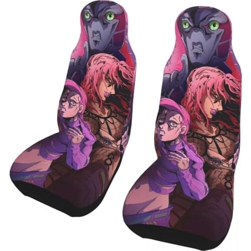 Classic Cloth Seat Covers Jojo Bizarre Adventure car chair cover Front Set with Gift Universal Fit for Cars Trucks SUVs