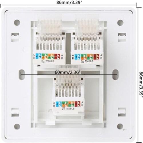 86 Type Computer Socket Panel CAT5E Network Module RJ45 Cable Interface Outlet HX6D