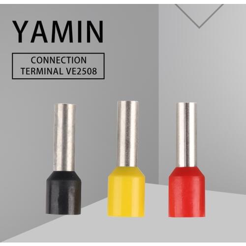 300pcs Needle Connection Terminal Tube Insulation End Fast Connect Insert Splice 2.5mm2 Connector VE2508
