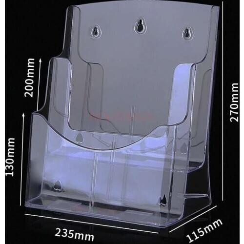 Storage box A4 two-layer desktop transparent information shelf display box leaflet catalogue wall hanging