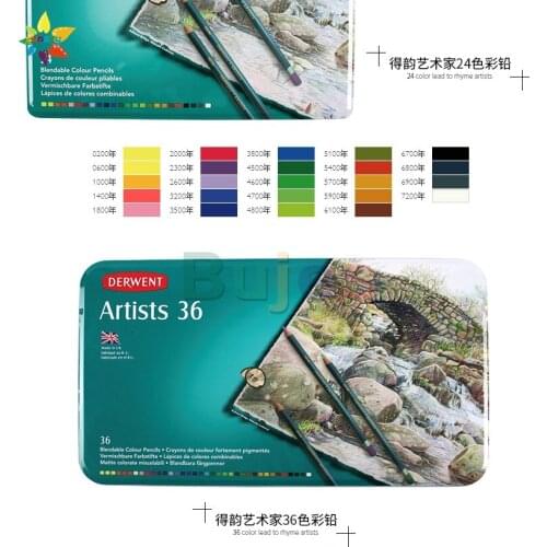 Oily Color Pencil UK OEM Derwent Artists Artist Grade Oily Colored Pencils 12/24/36/72/120 Colors Professional Art Oily Colored