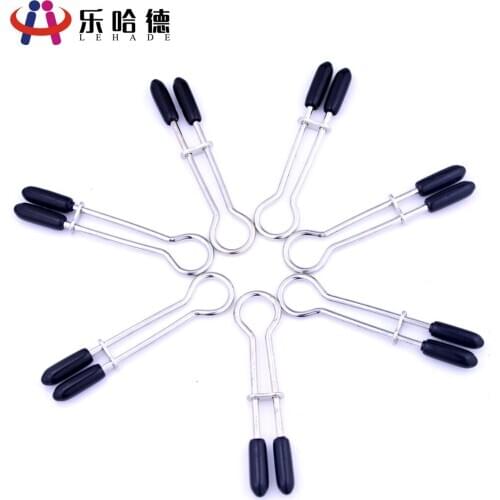 Metal U-shaped Nipple Clamps Accessories Appeal Black Rubber Sleeve