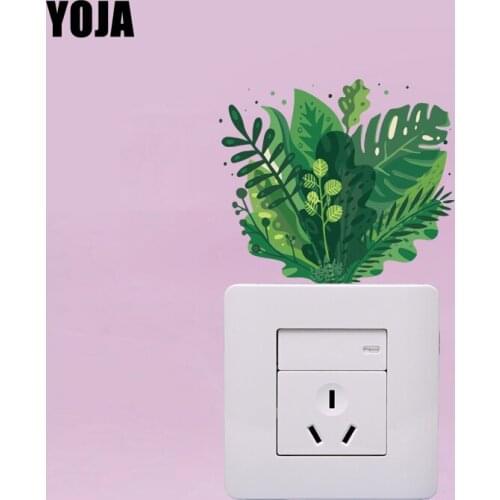 YOJA Green Glowing Cute Grass Flower Nice Quality Switch Sticker PVC Wall Decal Room Decor 15SS0303