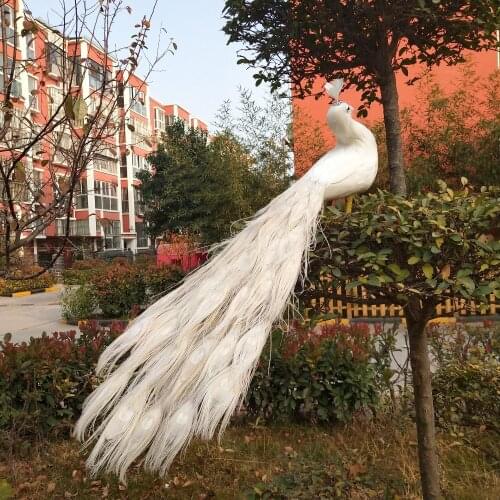New real life white peacock model foam&feather lovely white peacock bird gift about 80cm XD0070