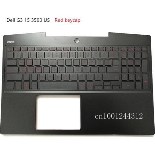 New Original For Dell G3 15 3590 US Palmrest Upper Case Keyboard Bezel Cover Red keycap