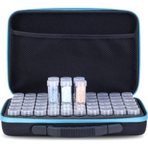 New 60 bottles of diamond painting storage box tool Diamond painting bag with grid and 60 plastic bottles, diamond embroidery