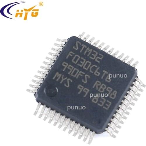 Original Authentic STM32F030C6T6 Encapsulation LQFP48 2.4-3.6V 32bit Microcontroller MCU Single-Chip Timers 256K Flash Memory