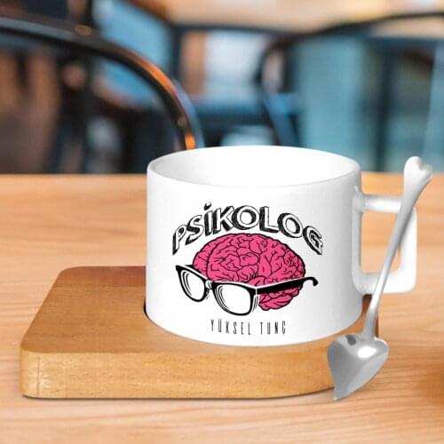 Personalized Occupational Psychologist Wood Altlıklı Ceramic Cup-1