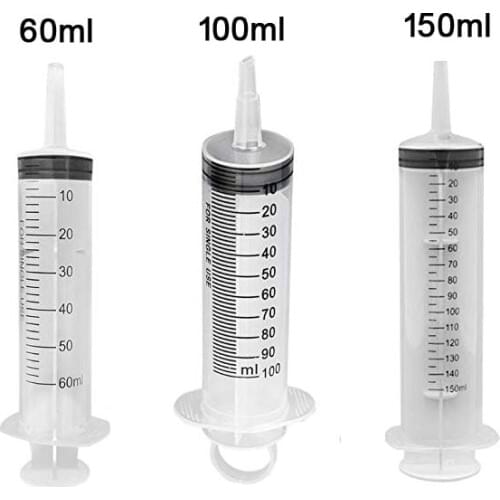 Dog cat Feeding Accessories 60ml/100ml/150ml Reusable Big Large Hydroponics Plastic Nutrient Sterile Health Measuring Syringe