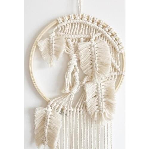 2021 Nordic Minimalist Pendant Woven Leaf Dream Catcher Tapestry Shooting Props Home Room Renovation Wall Hanging Decoration