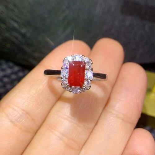 Natural And Real Wedding Ruby Ring 925 Sterling Silver Fine Jewerly Wedding Party ring