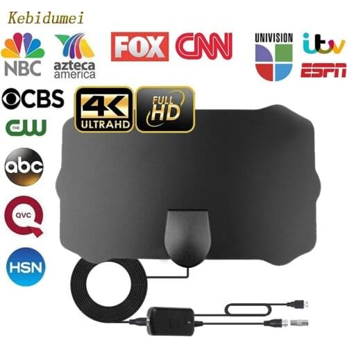 Kebidumei Indoor Digital TV Antenna 1080P DTV Antenna HDTV Antennas For Aerial DVB-T DVB-T2 HD Radius VHF UHF Signal Receiver