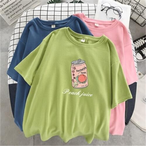 2020 fashion Oversized Summer Short-sleeved T-shirt Women Loose Cotton Top m288