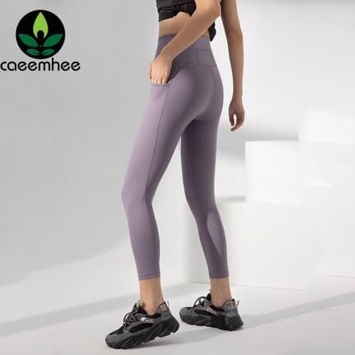 CAEEMHEE Women Gym Leggings with Pockets High Waist Fitness Running Yoga Pants Push Up Compression Workout Sports Tights Legging
