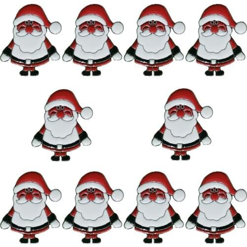 10Pcs Taking Gift Face Santa Claus badge 2021 New Design Father Chiristmas Brooch Pins Gifts