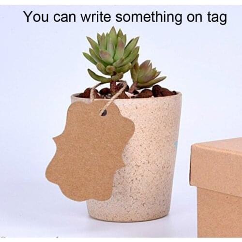 100pcs Packaging Label Black/White/Brown Kraft Paper Tags With 20m Natural Jute Twine DIY Wedding Party Gift Or Candy Tags