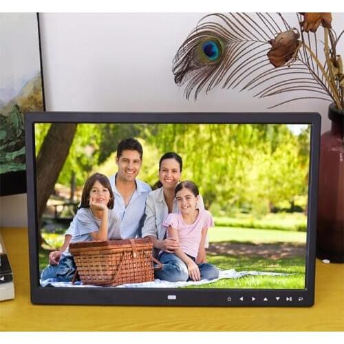 12inch Digital Photo Frame Touch Buttons 16:9 Display Electronic Album Multi-language Video MP4 Black Gift