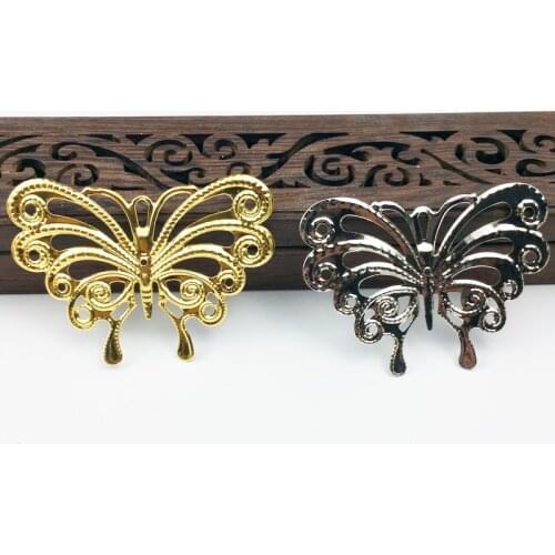 20pcs 40x57mm Filigree Wraps Metal Charms For Embellishment Scrapbook DIY Jewelry Craft