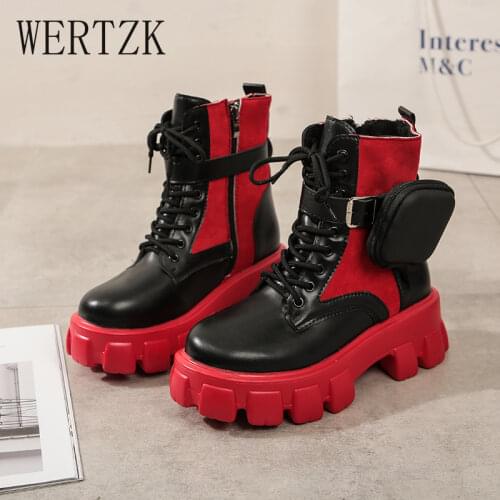 2021 Fashion Women Black Boots Thigh High Boots High Quality Leather Platform Pocket Shoes Womens Shoes Comfort Red Shoes