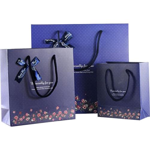6pcs high quality Blue Gift Bag for Party Baby Shower Chocolate Boxes with Handle Package Bag Wedding Favours candy Boxes