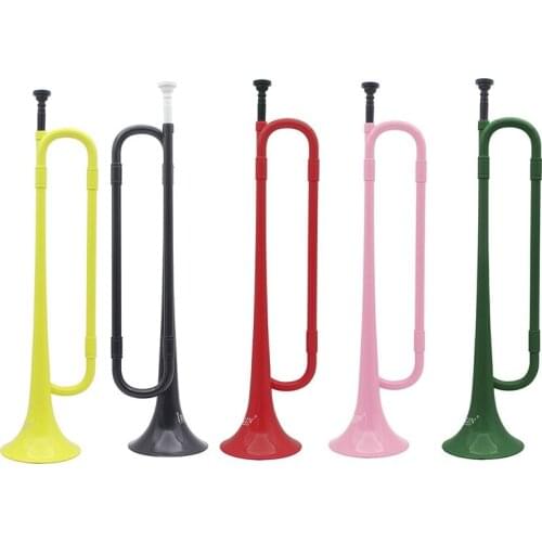 B Flat Bugle Cavalry Trumpet Environmentally Friendly Plastic with Mouthpiece for Band School Student