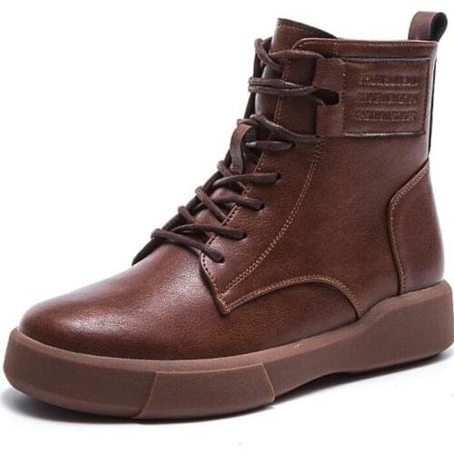 Chunky Shoes for Women 2021 Platform Boots Woman Fashion Leather Boots Women Heel Ankle Boot Female Designer Shoes Woman Booties