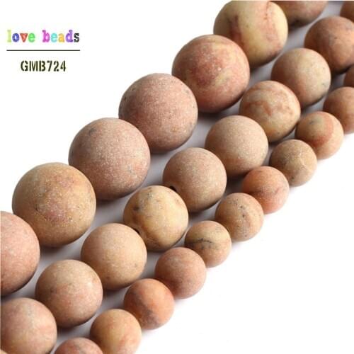 Natural Stone Beads Matte Jaspers Round Loose Beads for Jewelry Making DIY Bracelet 15'' Strand 6mm 8mm 10mm