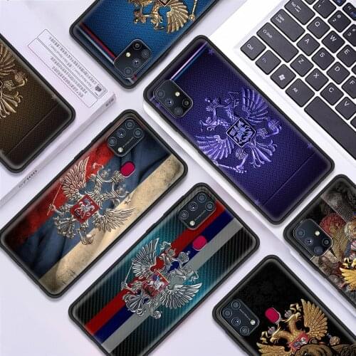 Russian Flag Bear Eagle Flag Luxury Cover for Samsung Galaxy M11 M21 M30S M31 M31S M51 A7 A9 2018 Smartphone Accessories Case