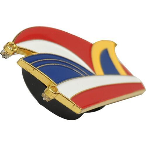 Custom color hat badge cheap low price flag badges