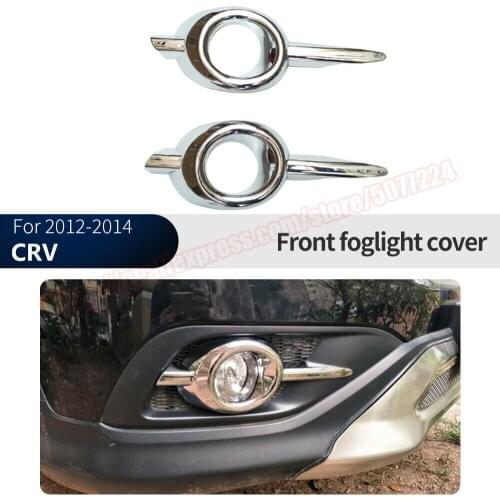 For Honda CRV 2012 2013 2014 2PCS ABS Chrome Front Fog Light Lamp Cover Trim Moulding