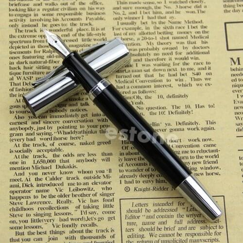 Hot Sale Fountain Pen Medium Nib Silvery Black BAOER 051