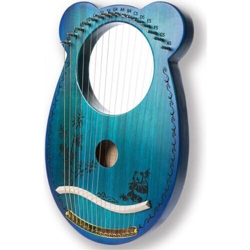 Harp Lyre,Mahogany 16 String Harp,Mini Portable Harp,Cute,String Instrument,with Tuning Lever,for Beginners,Etc