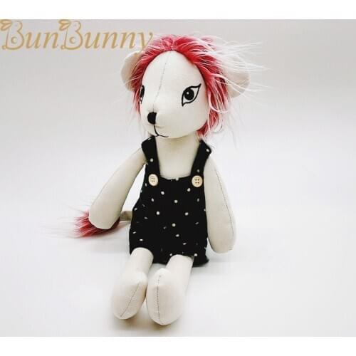 Handmade Lion Cotton Cloth Toys Christmas Birthday GIft For Boys Artistic Noble Lion King Stuffed Animal Toys with Pants