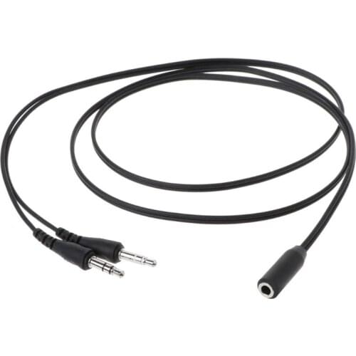 1M 3.5MM Plug Female to 2 Male Splitter Earphone Adapter Cable Wire for PC Computer Smartphones Headset Microphone Use