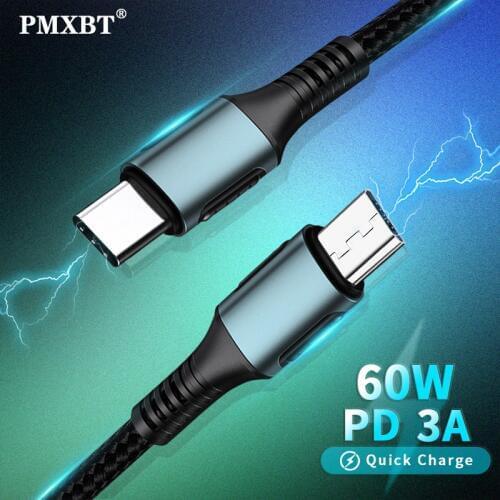 USB Type C To Micro Usb Cable QC 3.0 Fast Charging PD Charger Cable For Samsung Galaxy S7 S6 Android Mobile Phone Charge Cord 1M