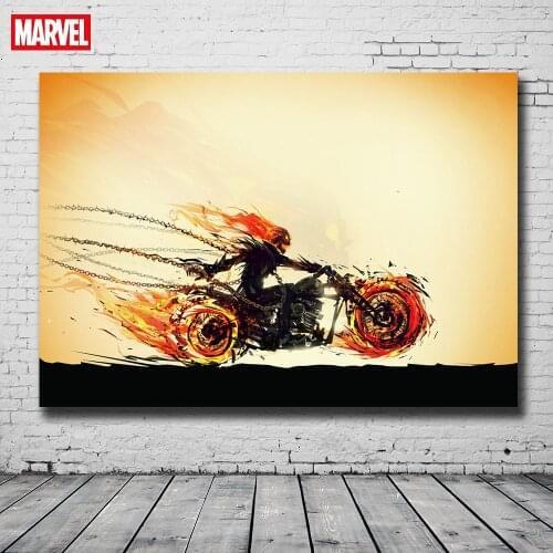 Classic Sci-Fi Movie Ghost Rider Art Poster Canvas Painting Living Room Bedroom Decoration Painting Cuadros Decor